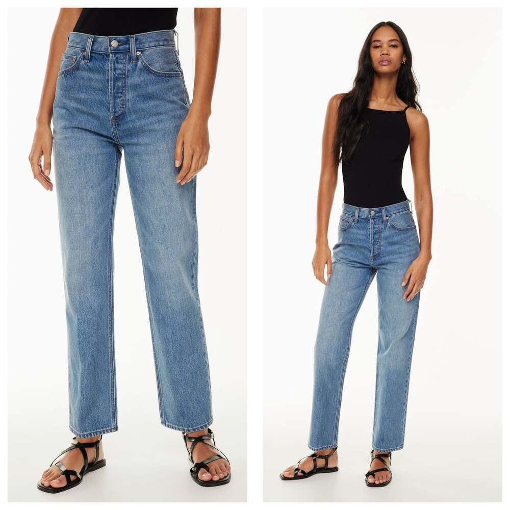 Aritzia Denim Forum The Joni High Rise Loose Jeans Size 27 Classic Medium Wash